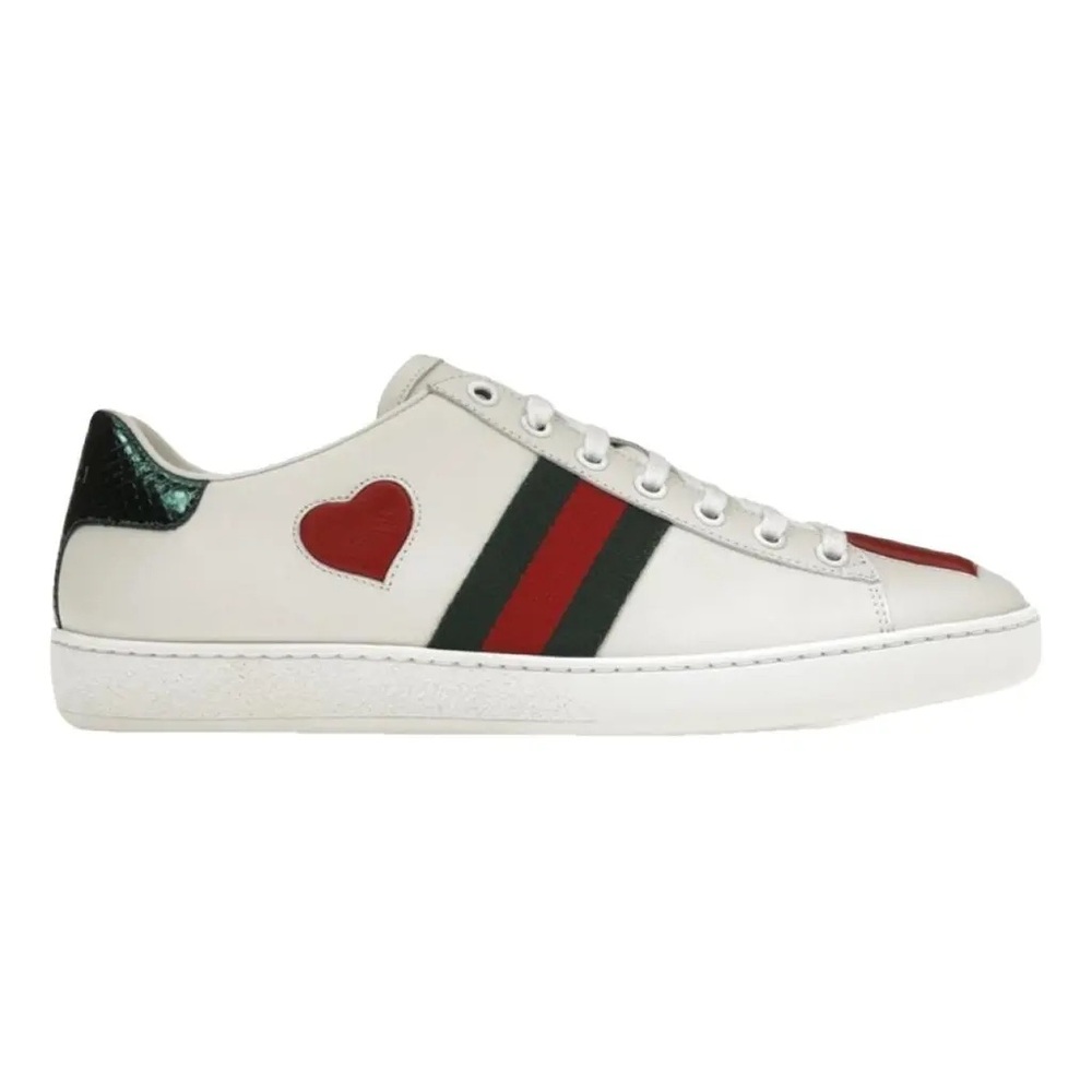 Gucci Ace Sneakers with Embroidered Hearts